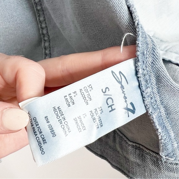 New with Tag Seven Ladies Wembley Wash Blue Button Down Modern Denim Jean Jacket - Picture 15 of 16